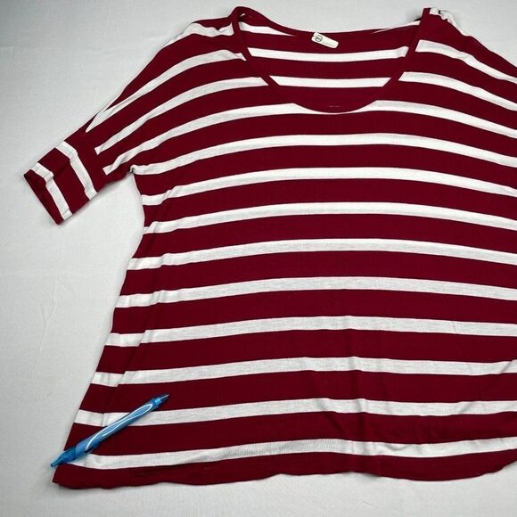 AG Adriano Goldschmied Oversized Red Striped Dolman Tee - Picture 6 of 8